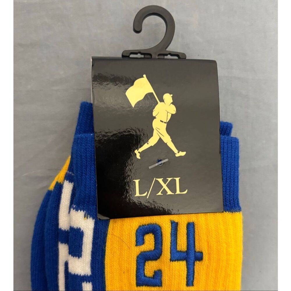 Baseballism Socks SizeโL/XL Ken Griffey Jr Seattle Mariners Blue Yellow New